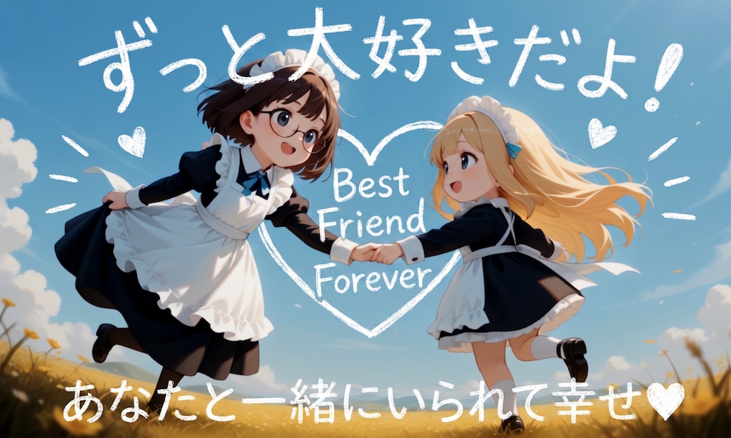 手書き加工入りちびメイドちゃんたち