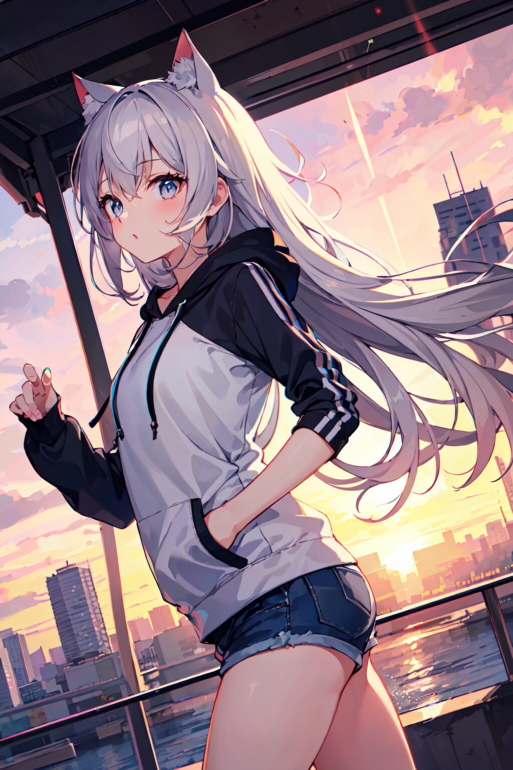 夕日猫耳