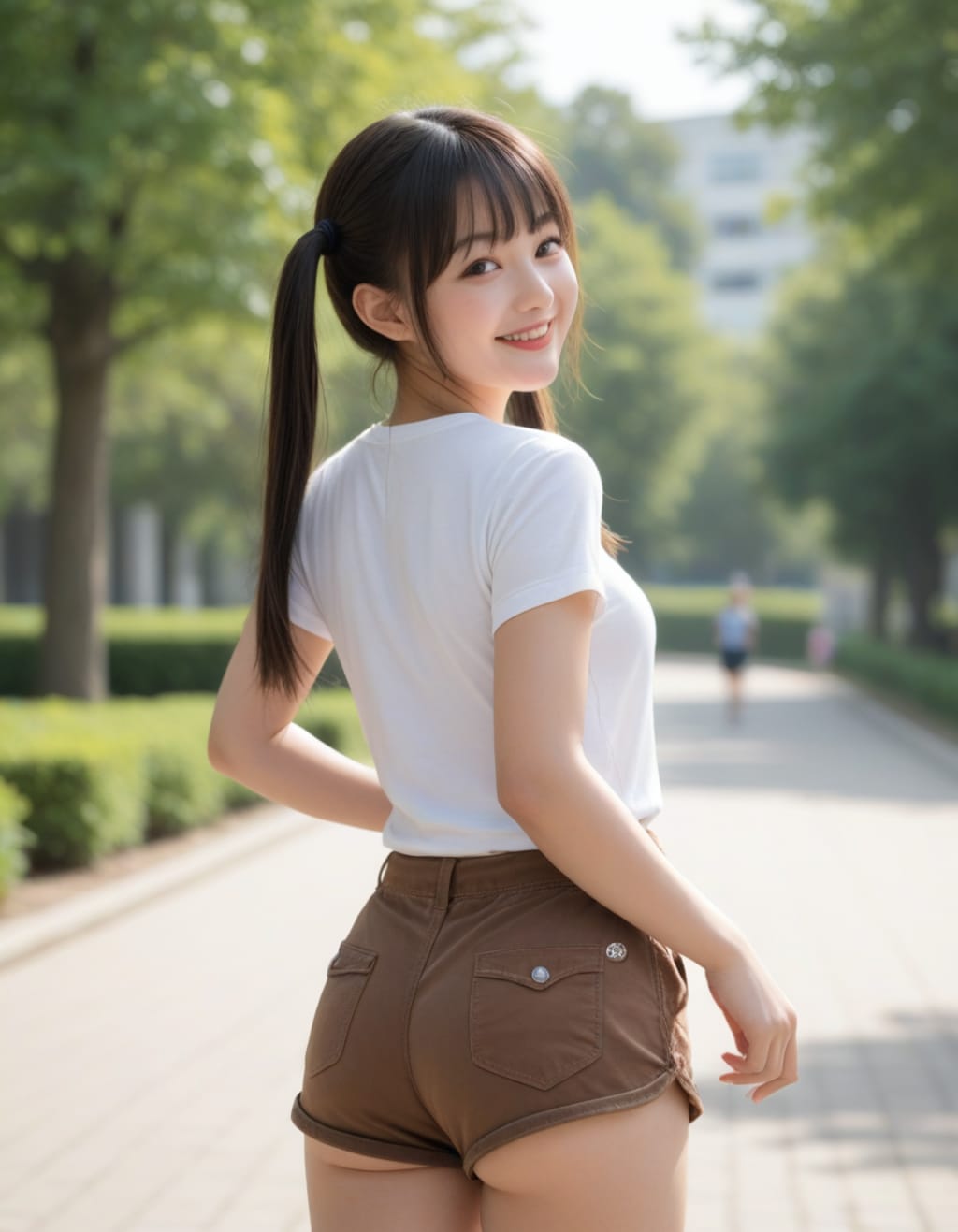 brown shorts