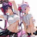 姉妹と一緒に朝の日課のストレッチ(ヨガ)をするご主人様❤️ 2枚目