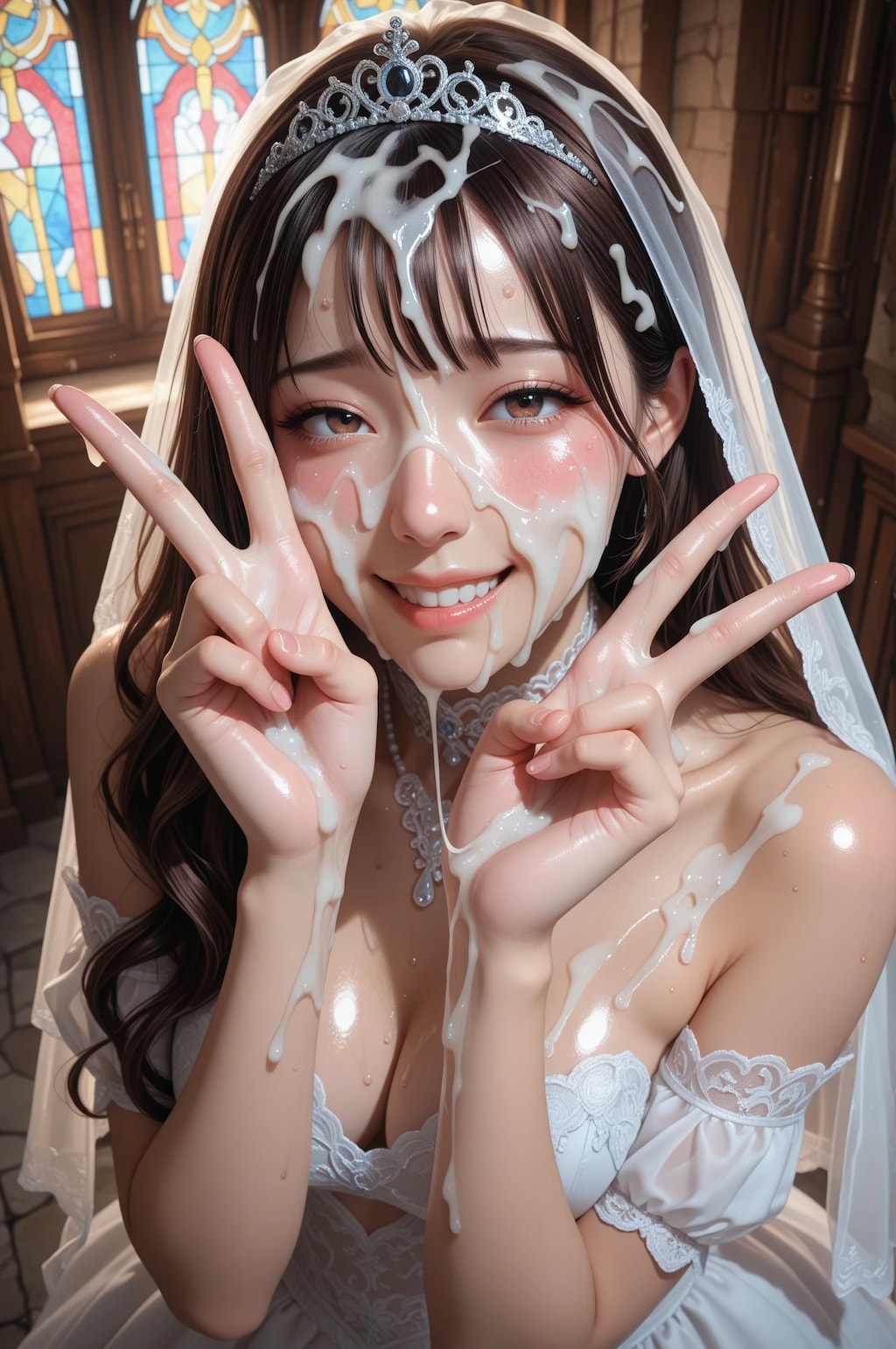 ウェディングドレス_顔射