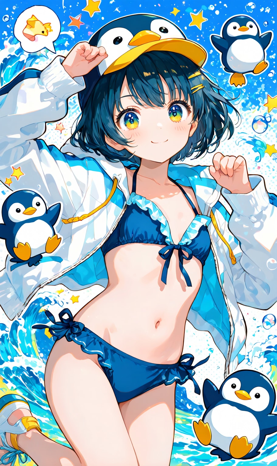 penguin motif bikini
