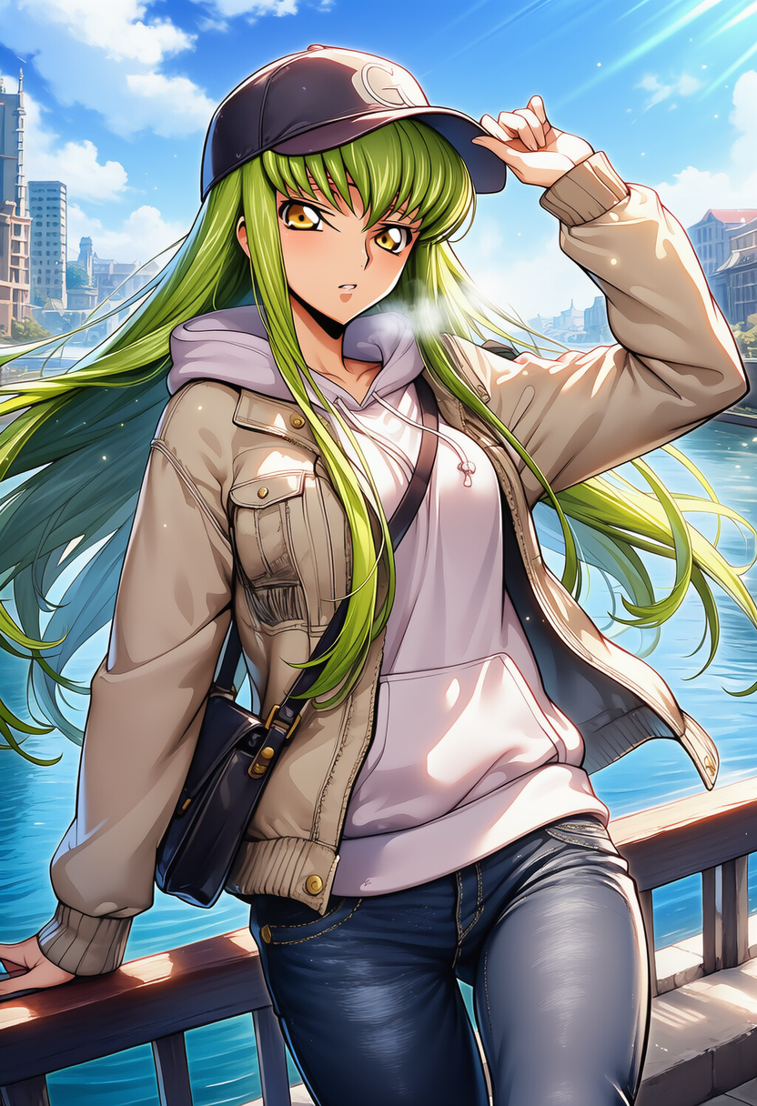 キャップ越しの合図 ― Wind-Touched Signal | の人気AIイラスト・グラビア