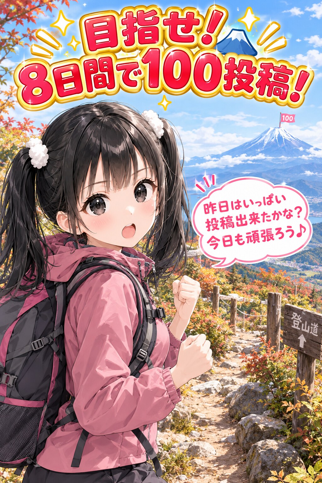 目指せ100投稿！2日目✨️今日も頑張ろう♪ | の人気AIイラスト・グラビア