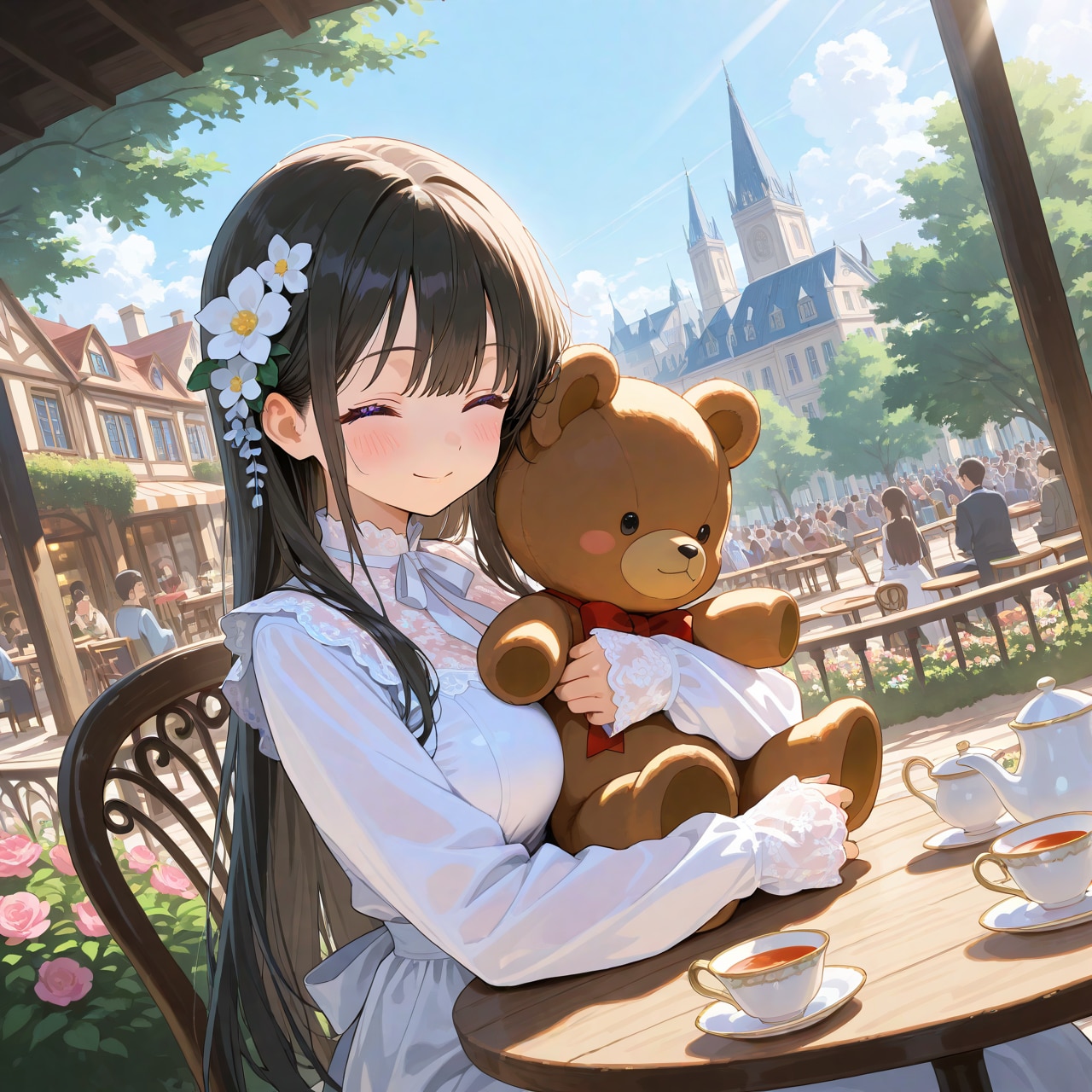 くまさんとティータイム | の人気AIイラスト・グラビア