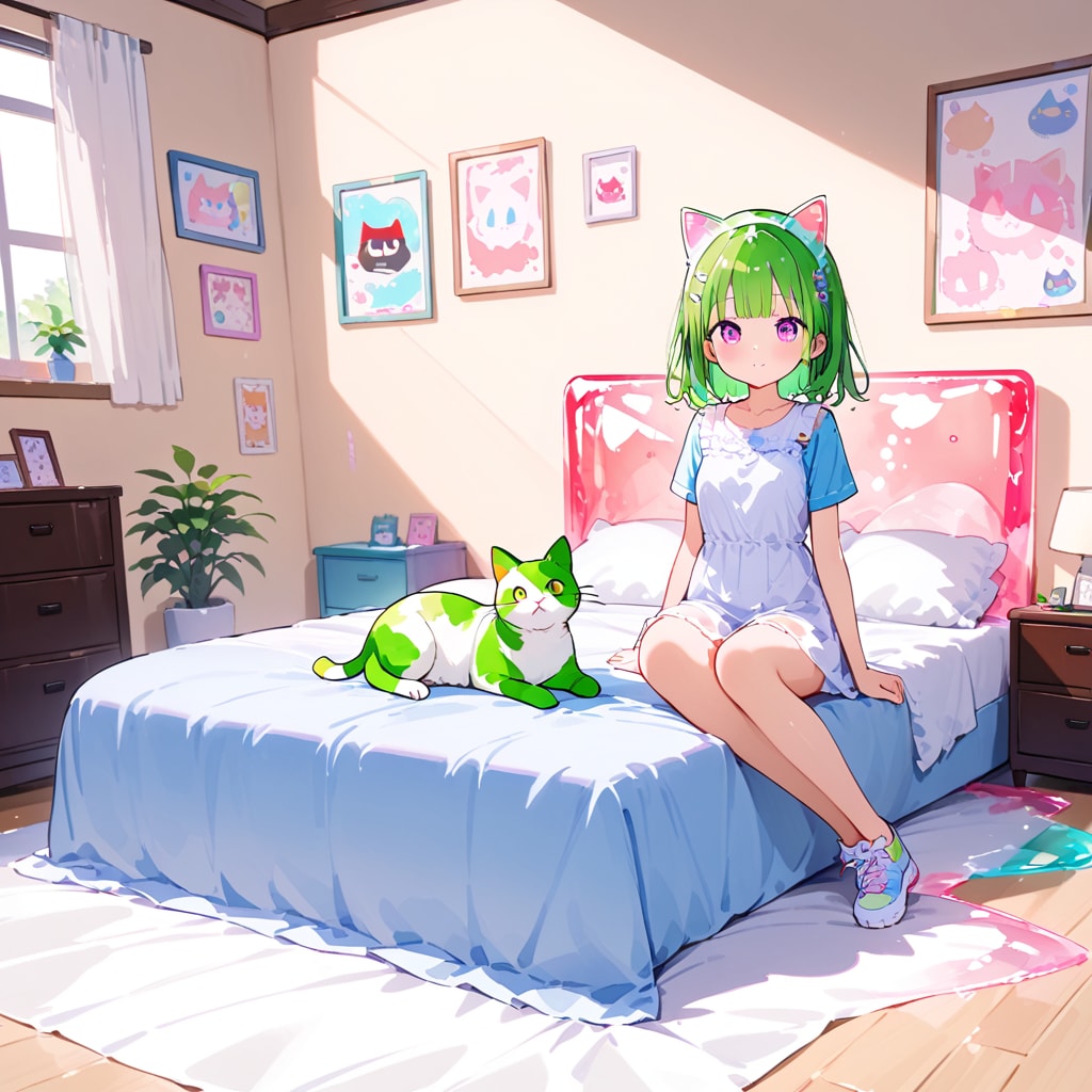 愛猫と猫ごっこ | の人気AIイラスト・グラビア