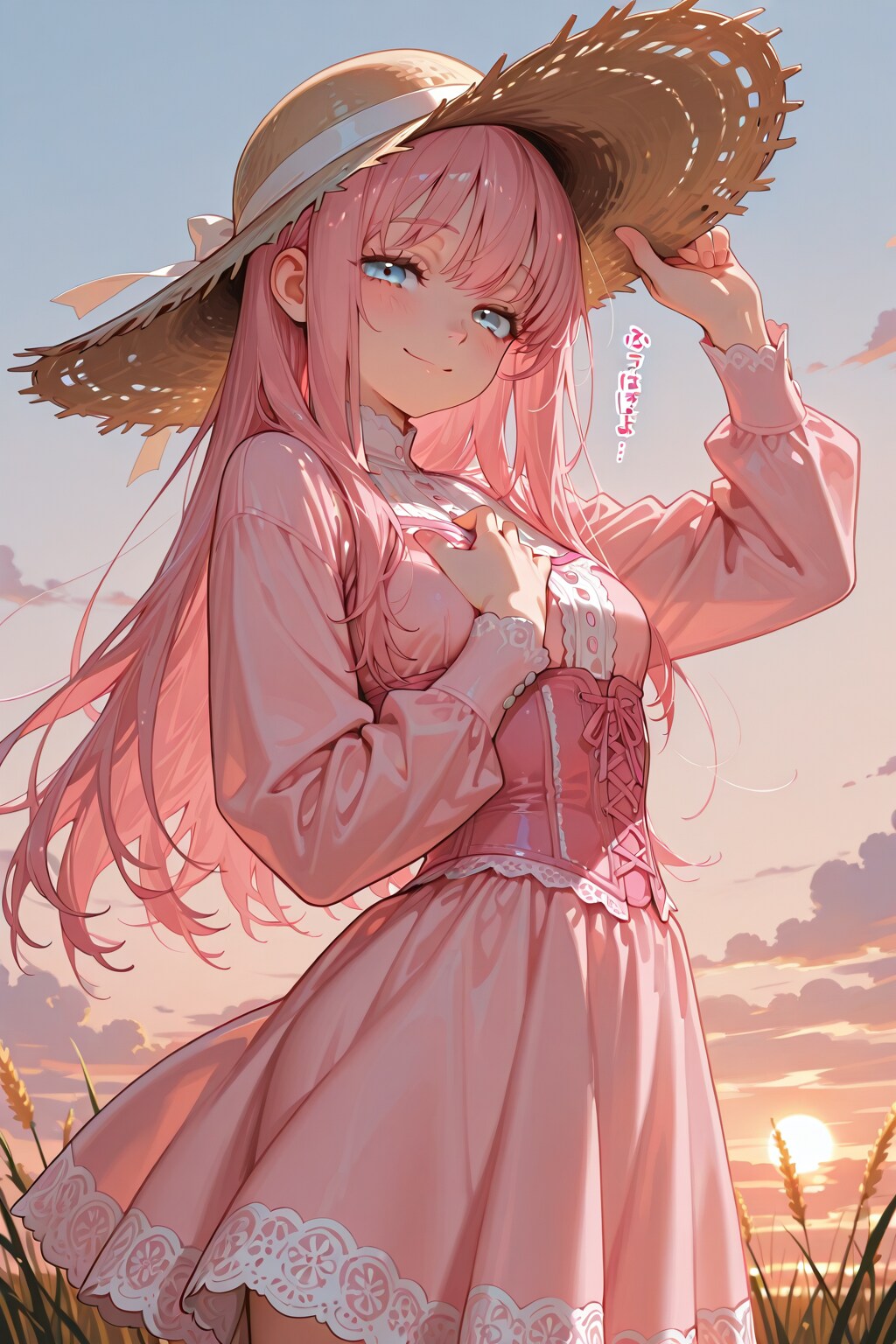 ECHINDAさんと夕日 | の人気AIイラスト・グラビア