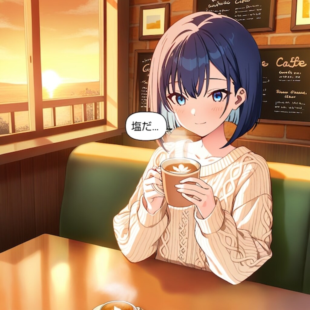 【吹出し追加】放課後カフェのひと息ボブ子ちゃん