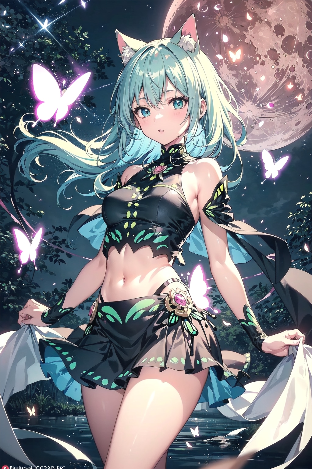 月と光の蝶🌕🦋🐱