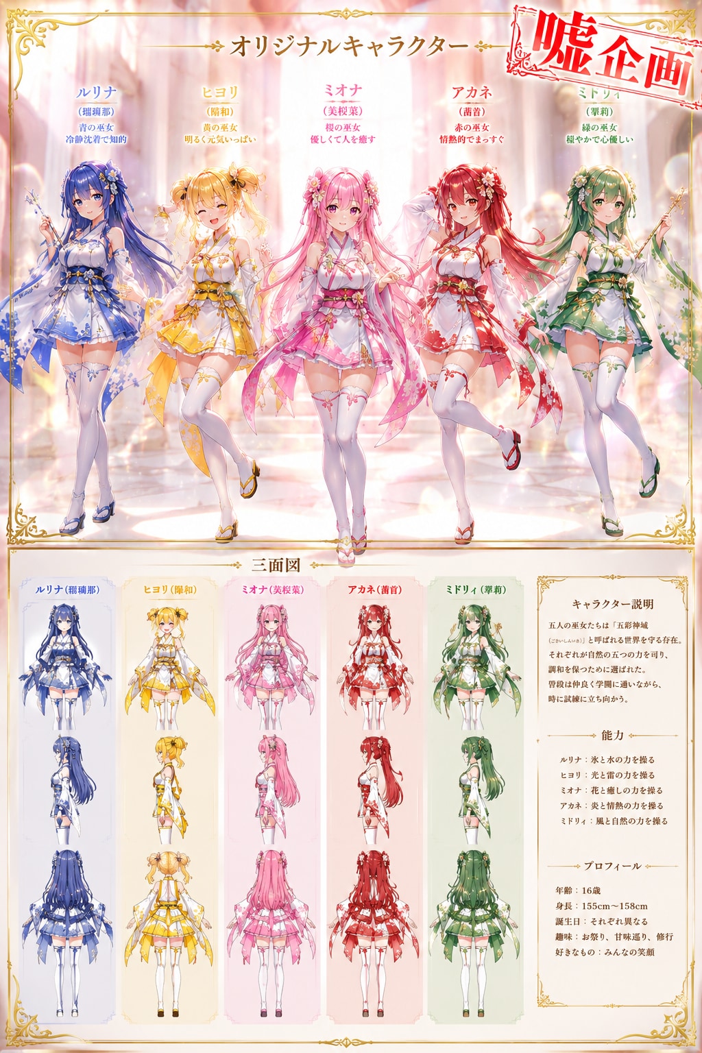 オリジナルキャラクター　巫女服