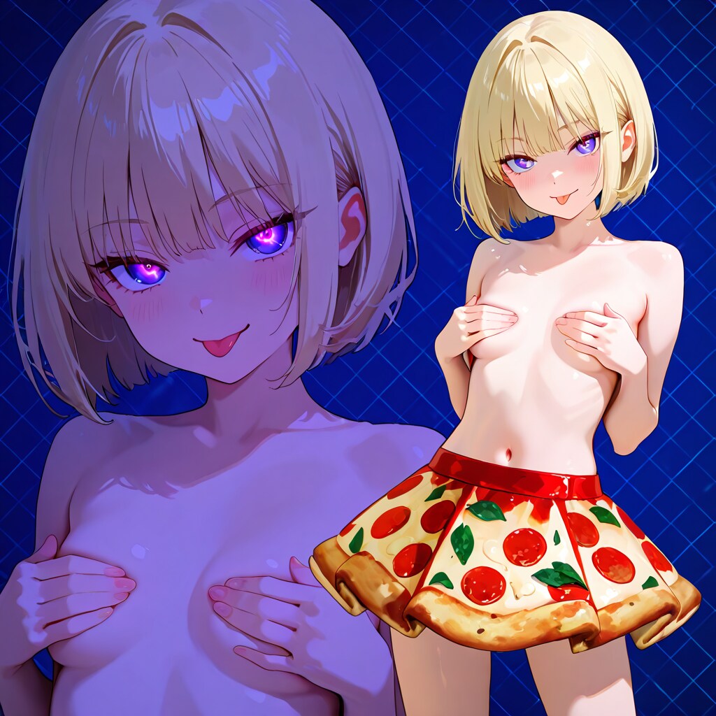 手ブラでピザ