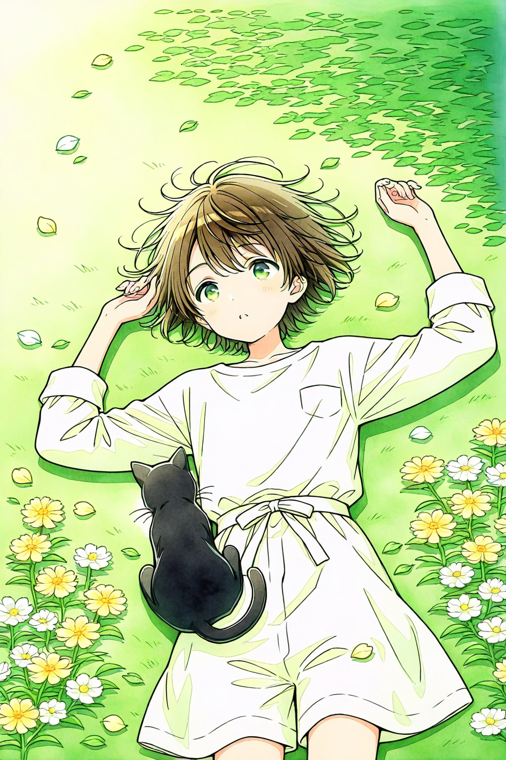 やわらかな草の上で