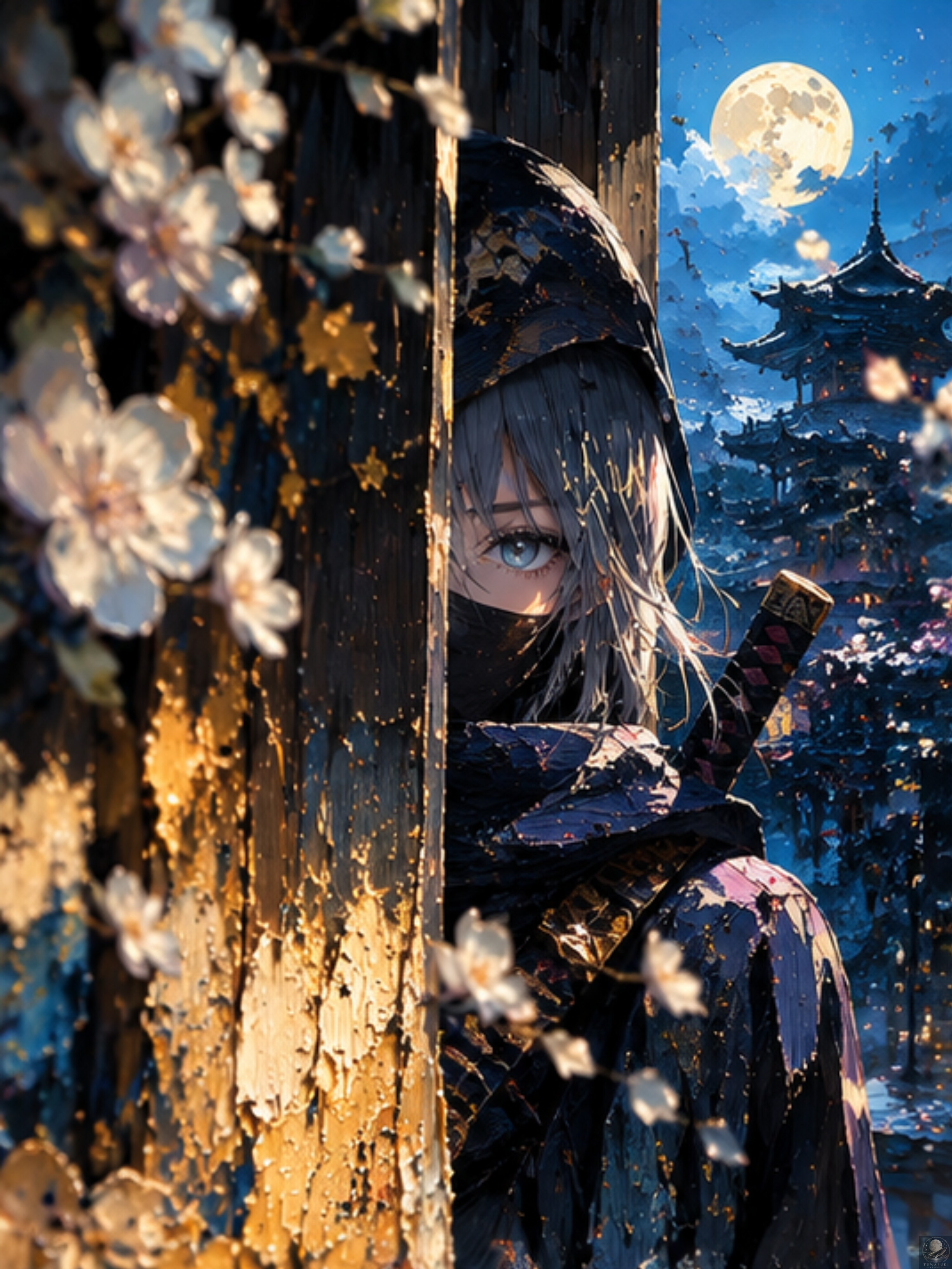 The Ninja Behind the Oil Painting02 | の人気AIイラスト・グラビア