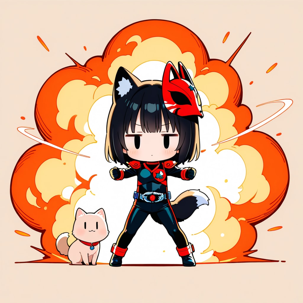 お面ライダーごっこ