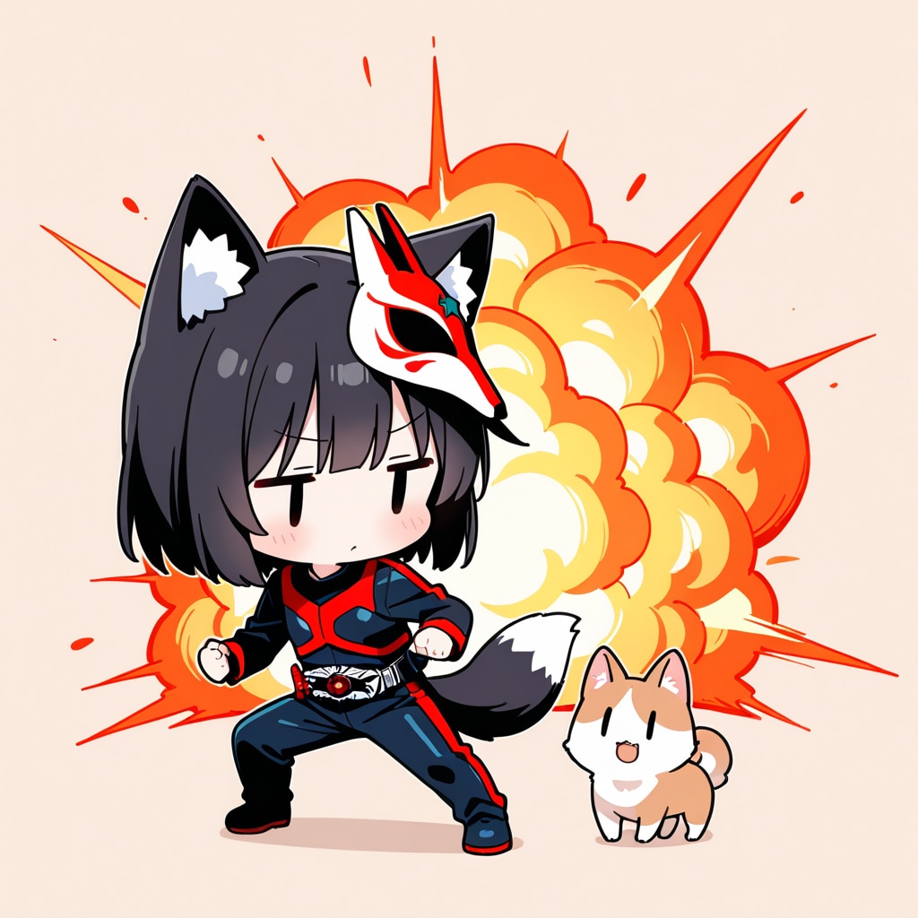 お面ライダーごっこ