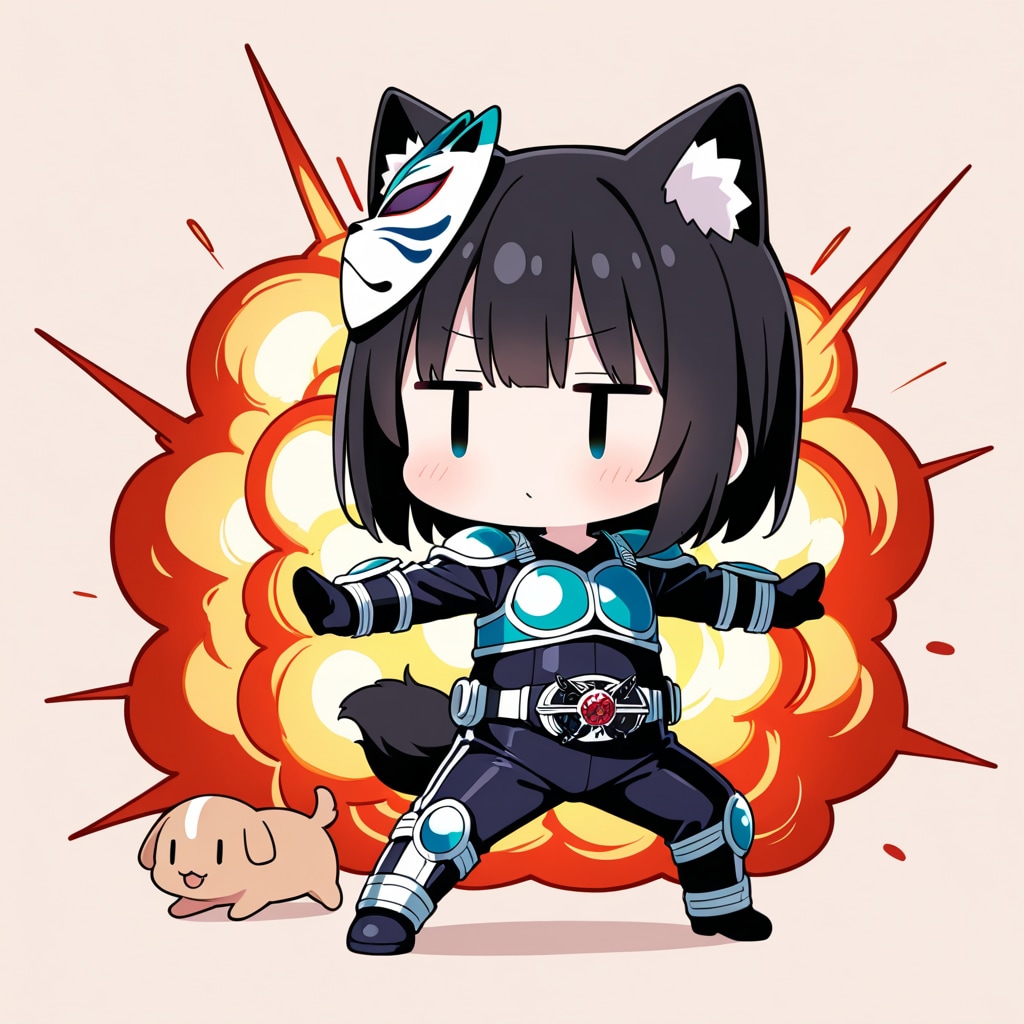 お面ライダーごっこ