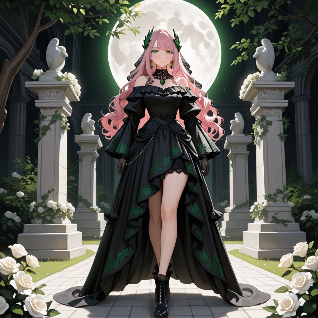 黒薔薇と月の庭 | の人気AIイラスト・グラビア