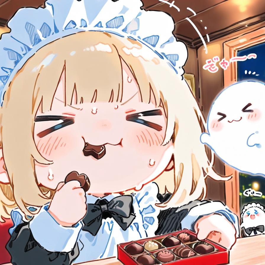 ( ;>ω<)限定チョコが食べ放題…🍫✨👻 | の人気AIイラスト・グラビア