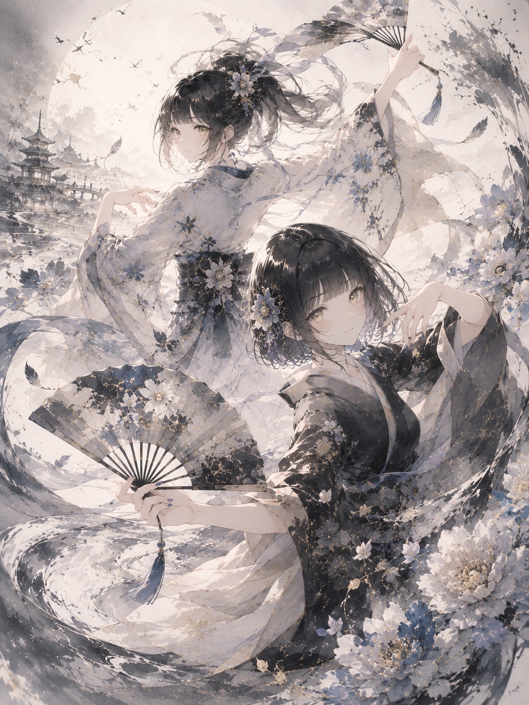 群青双花