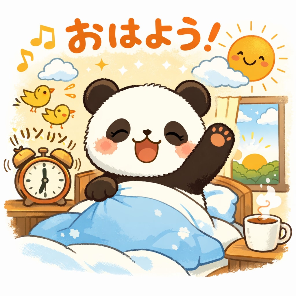 憂鬱だが、起きる。パンダさん。