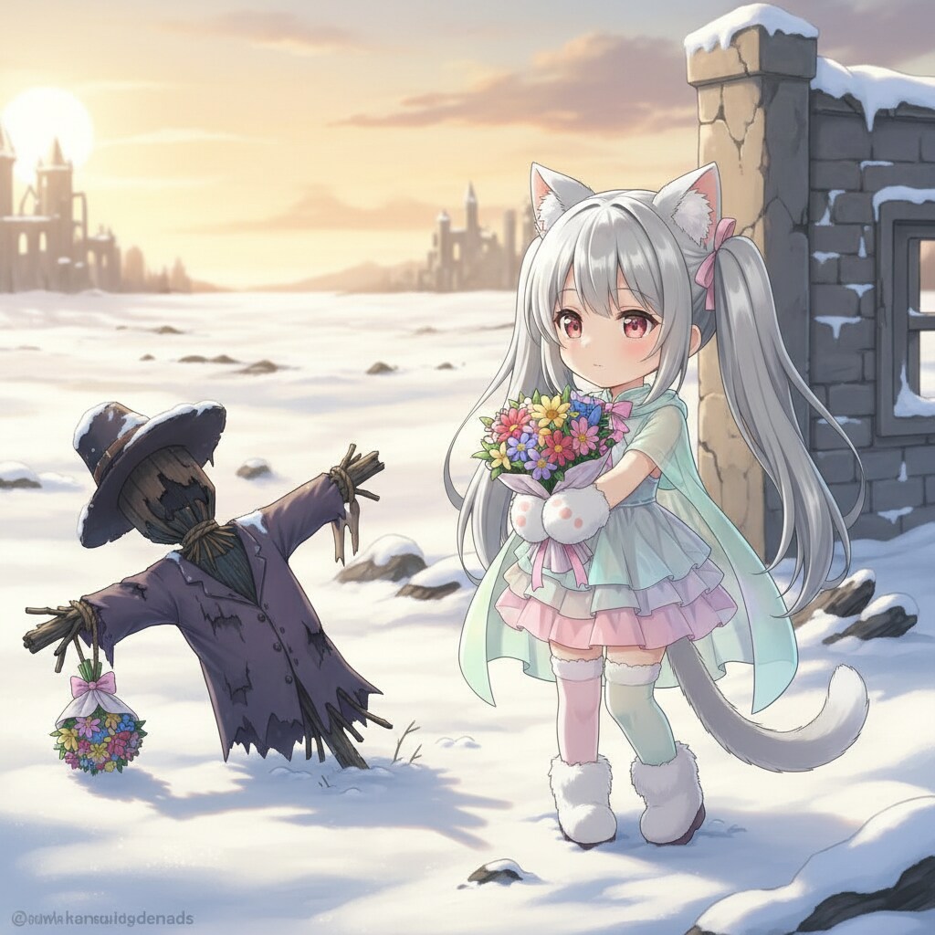 銀ツイにゃん。案山子さんに花束を。