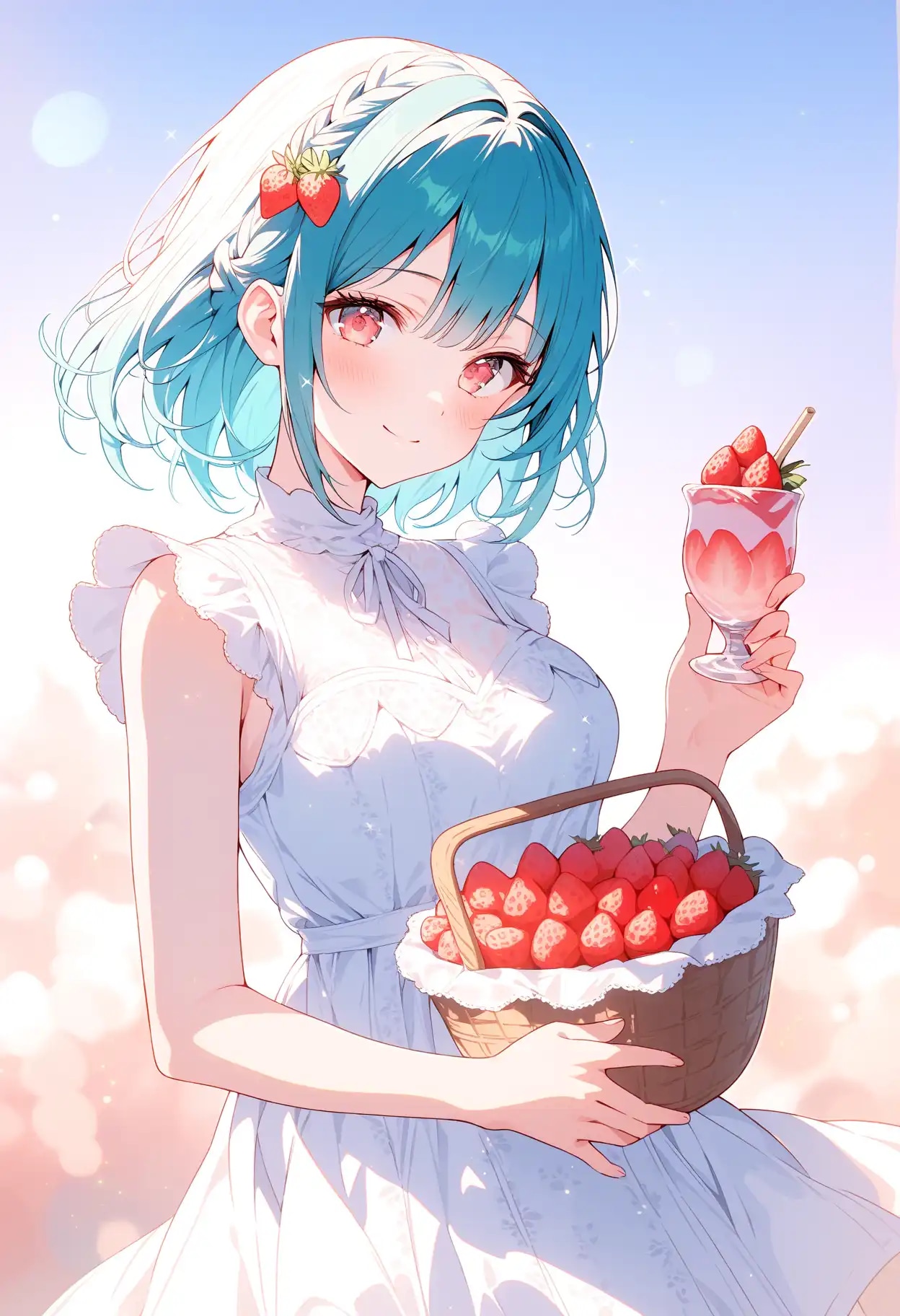苺のデザートと美少女