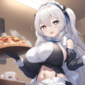 メイドとピザ 2枚目