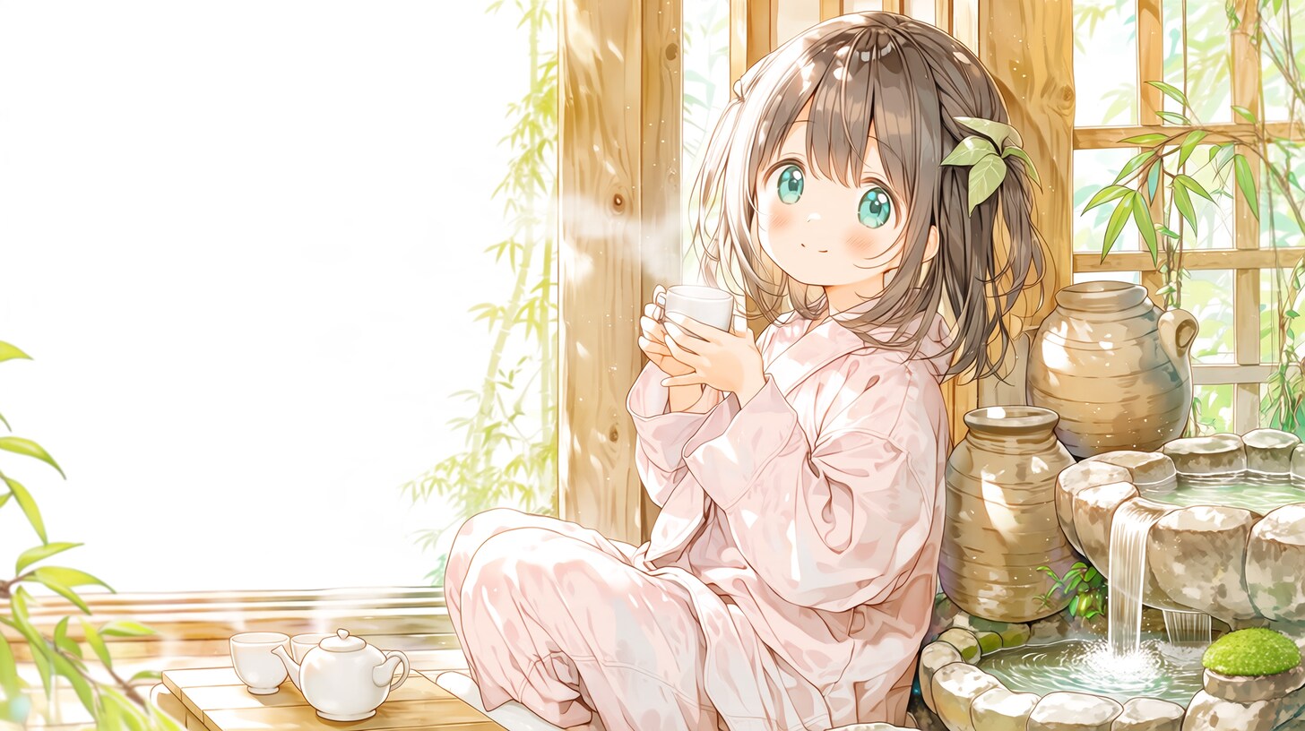 縁側でお茶 | の人気AIイラスト・グラビア