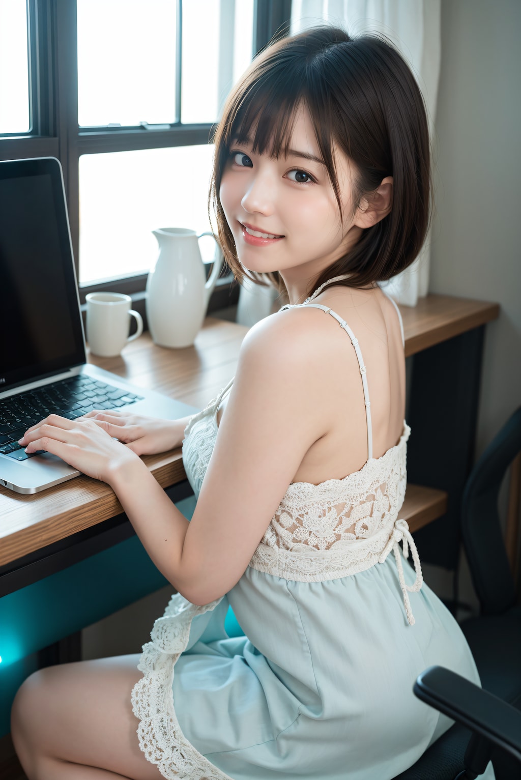 サマードレスのOL