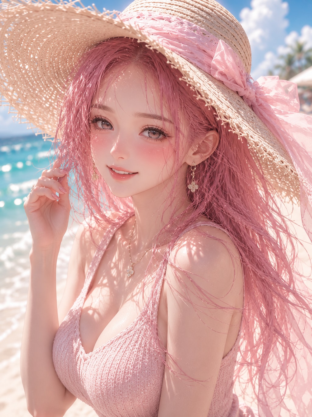 落果ちゃんは、白浜の海で、あなたの視線を独り占めしたい