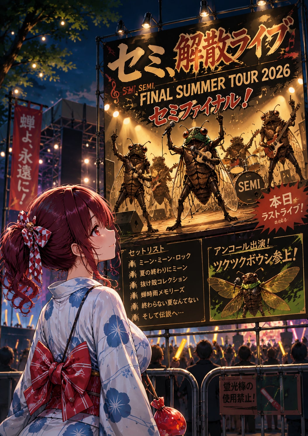 【架空ポスター】セミ解散ライブ　～セミファイナル～ | の人気AIイラスト・グラビア