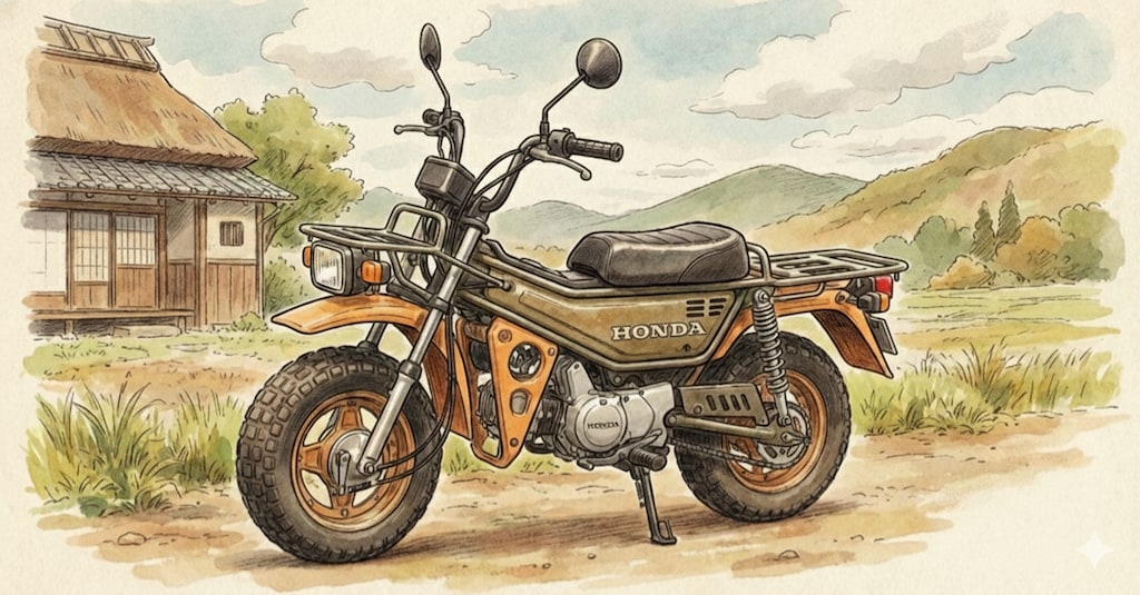 日焼け跡さんをホンダ･モトラに乗せてみた。