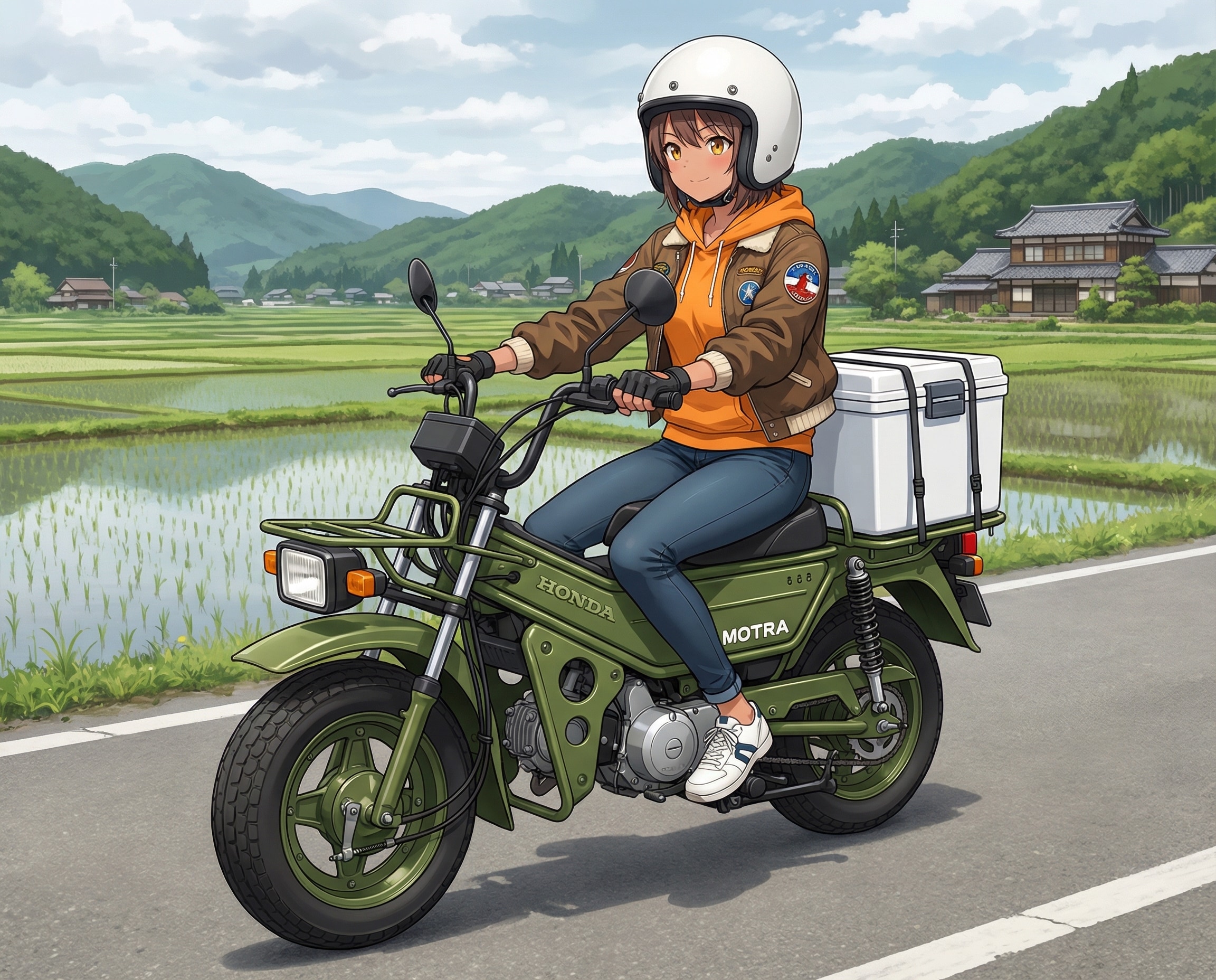 日焼け跡さんをホンダ･モトラに乗せてみた。 | の人気AIイラスト・グラビア