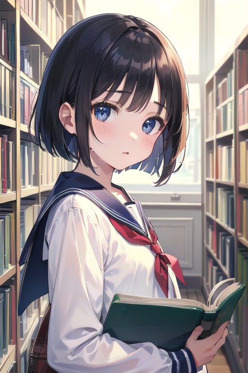 図書室にて(3) | の人気AIイラスト・グラビア