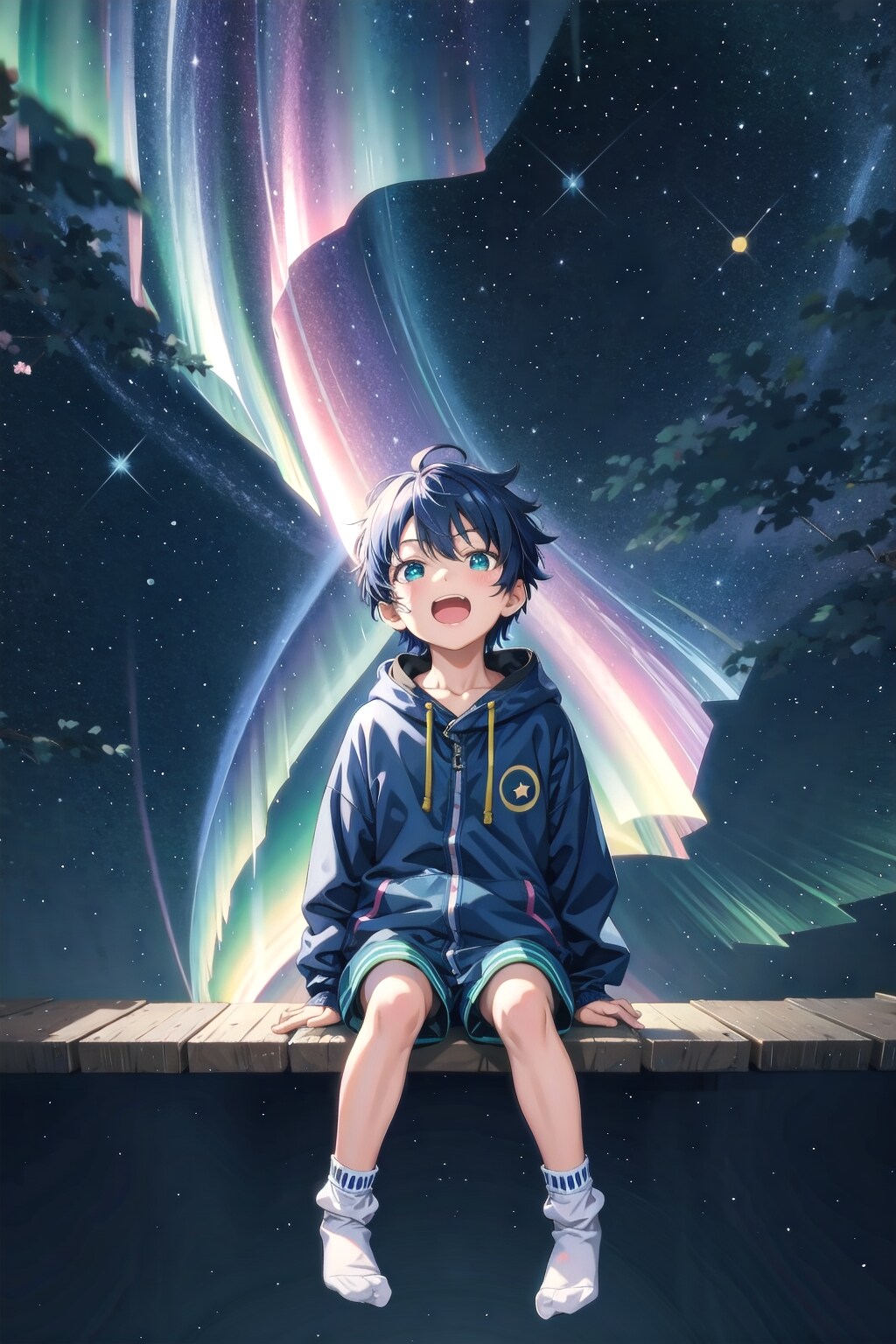 星空と男の子