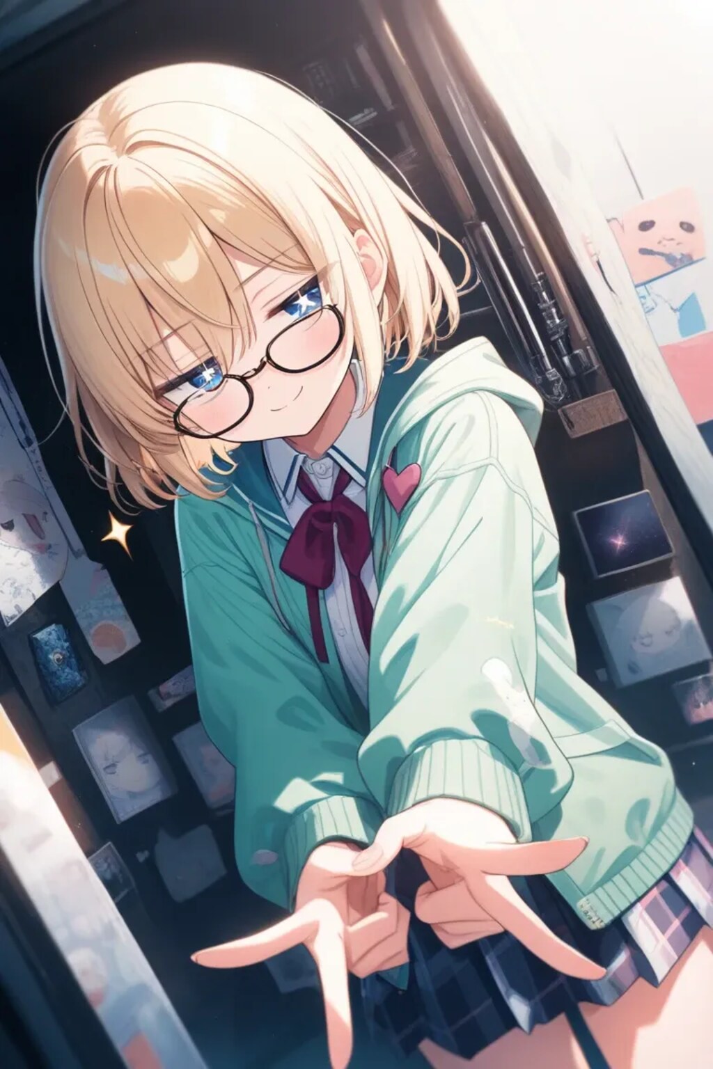 眼鏡ごしのジト目