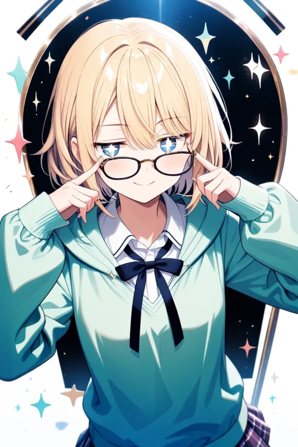 眼鏡ごしのジト目