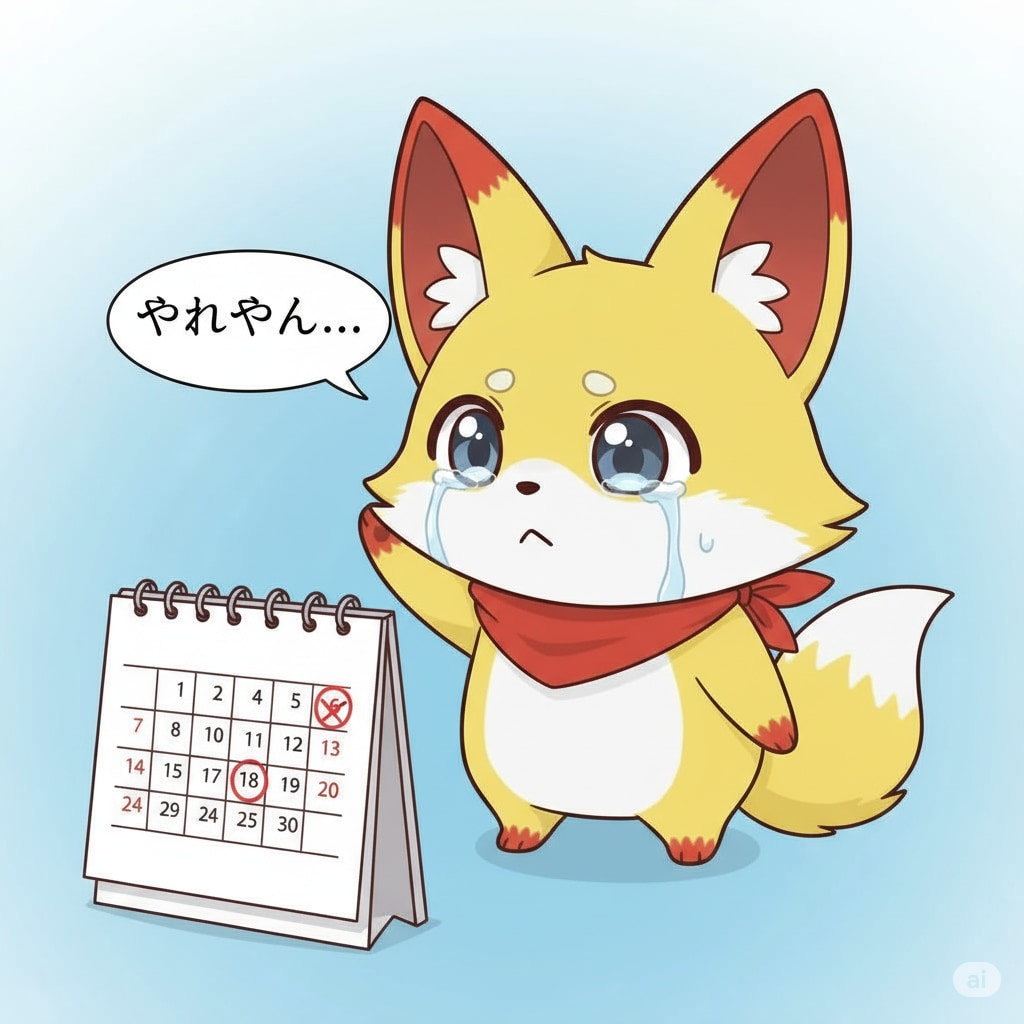 「週末まであと何日。カレンダーを眺めるのも、立派なモチベーション維持だよ。」