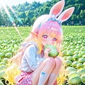8枚）キャベツを食べるウサギ娘 4枚目