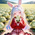 8枚）キャベツを食べるウサギ娘 8枚目