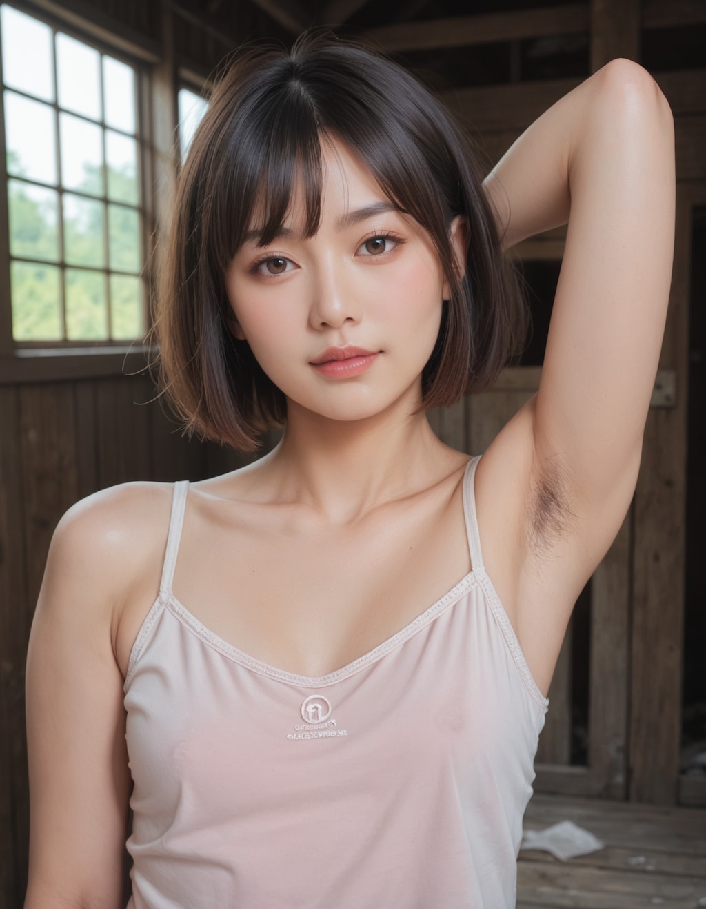 腋毛、廃屋