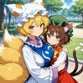 八雲藍＆橙「ちぇーん😍」「蘭しゃま～😝」」 2枚目