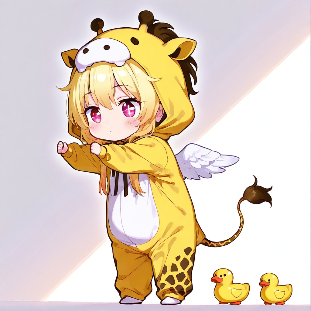 アヒルさんとアニマル着ぐるみちび子ちゃん