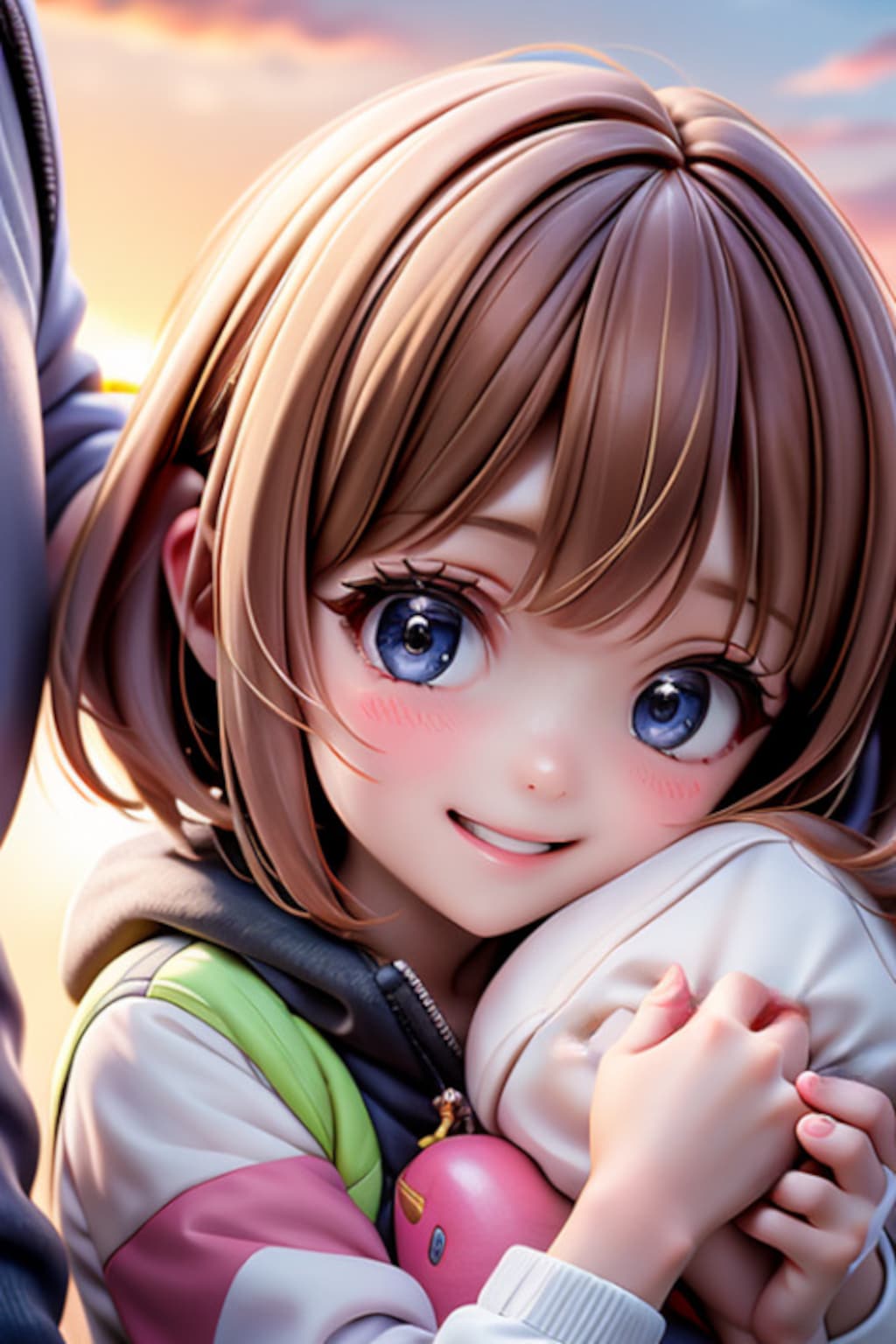 冬の公園でパパとデート