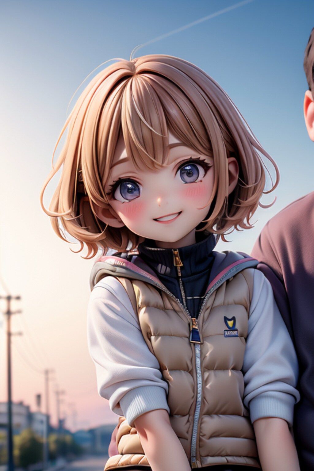 冬の公園でパパとデート