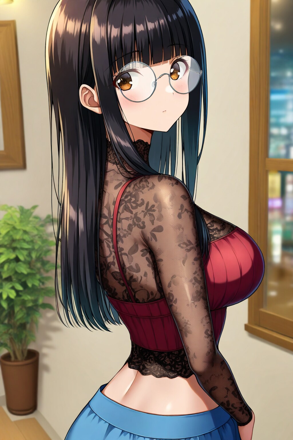 振り返り美人 | の人気AIイラスト・グラビア