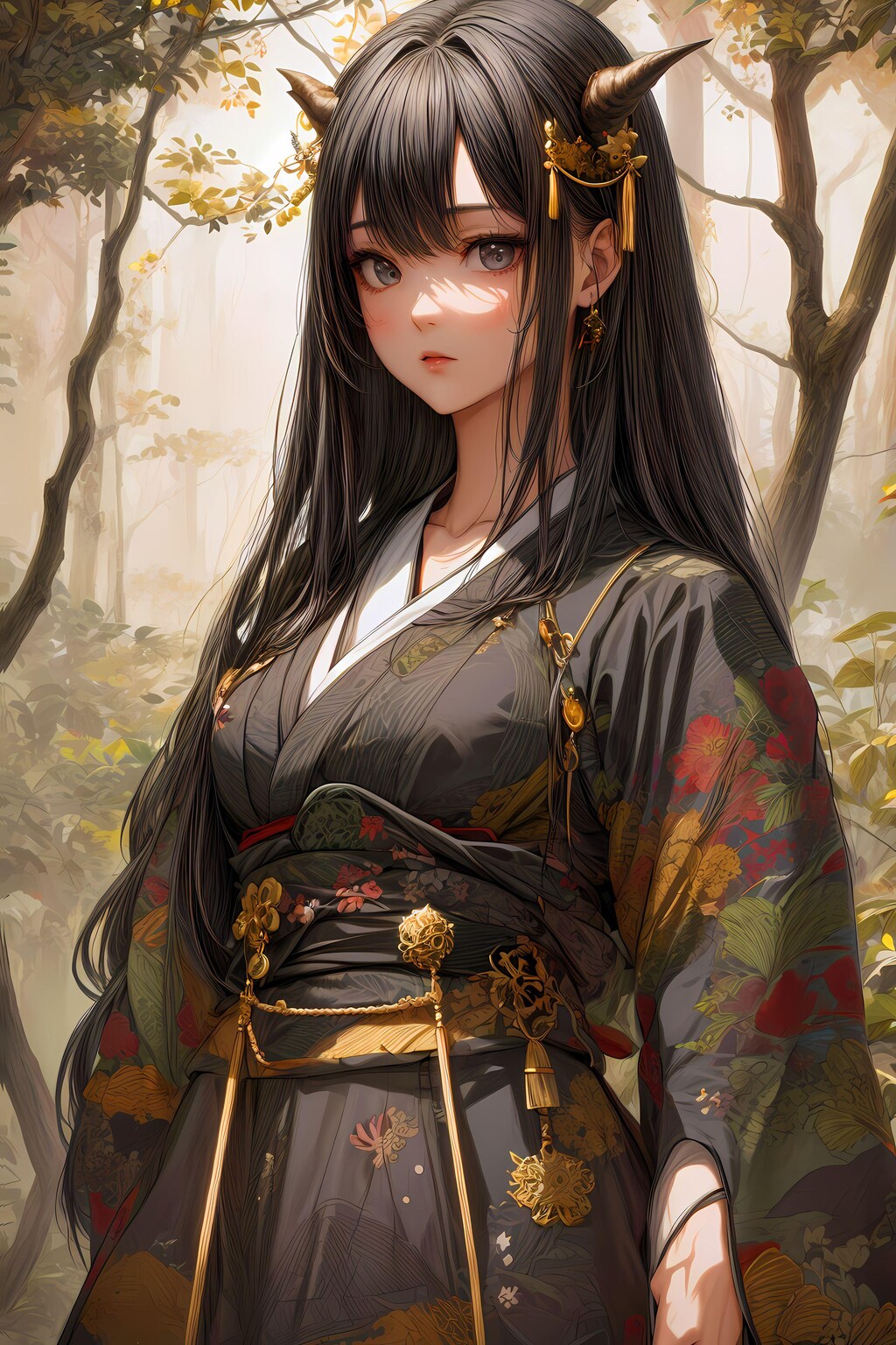 森の中に現れた綺麗な鬼