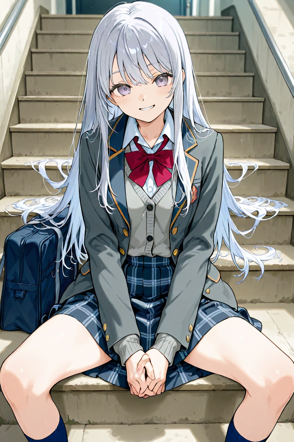 ブレザー制服紺ハイソックス