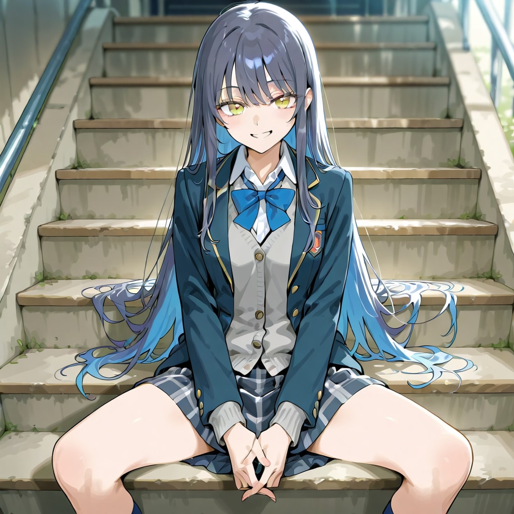 ブレザー制服紺ハイソックス