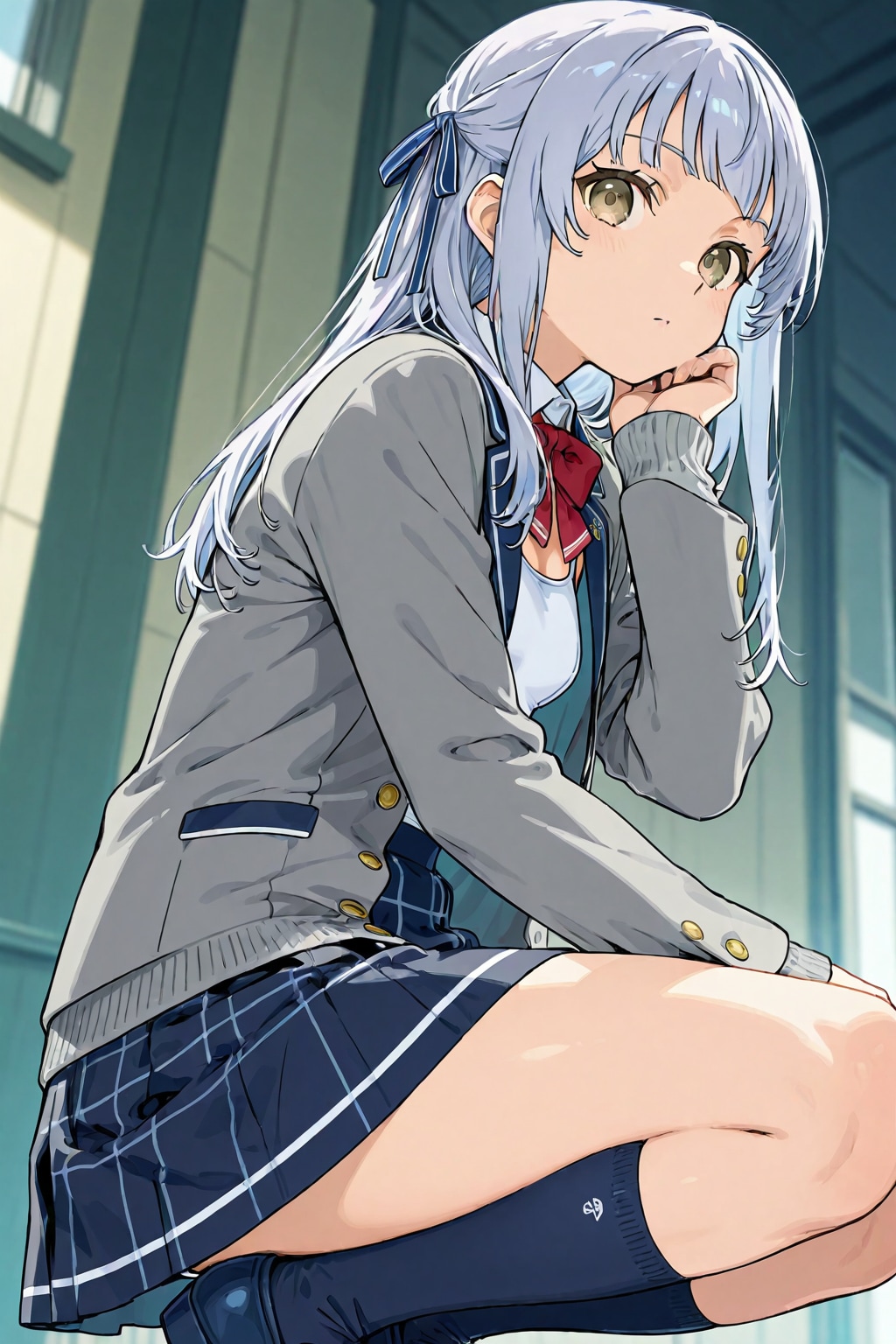 ブレザー制服紺ハイソックス | の人気AIイラスト・グラビア